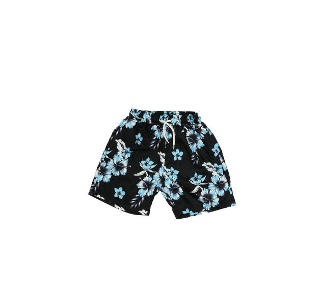 Černé modře květinové lehké kraťasy