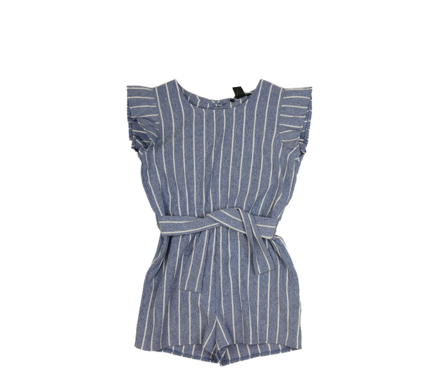 Modrý pruhovaný kraťasový overal Primark