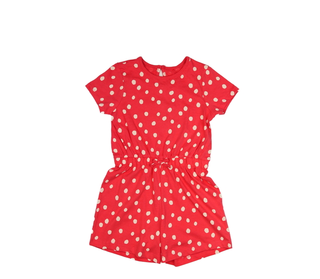 Červený kraťasový overal s kolečky George