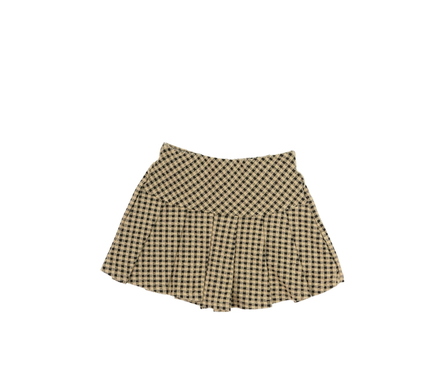 Hnědá kostkovaná sukně s kraťasy Zara