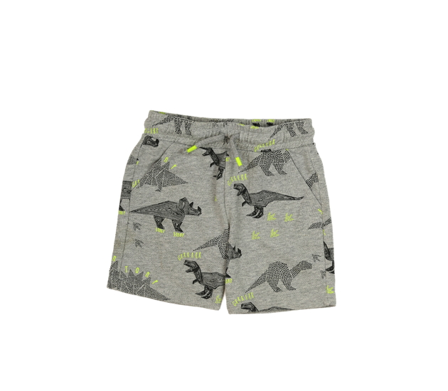Šedé melírované kraťasy s dinosaury F&F