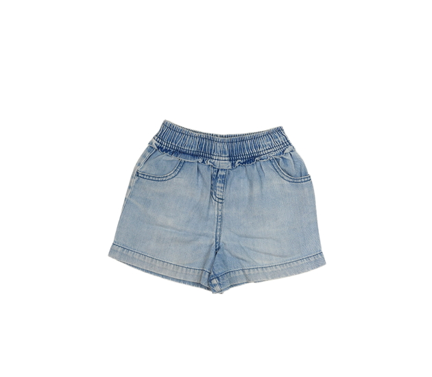 Modré riflové kraťasy s volánky Tu