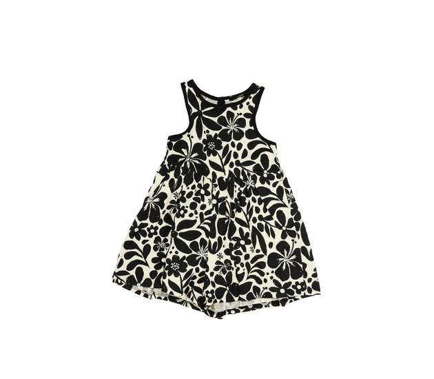 Krémový kraťasový overal s černými květy George