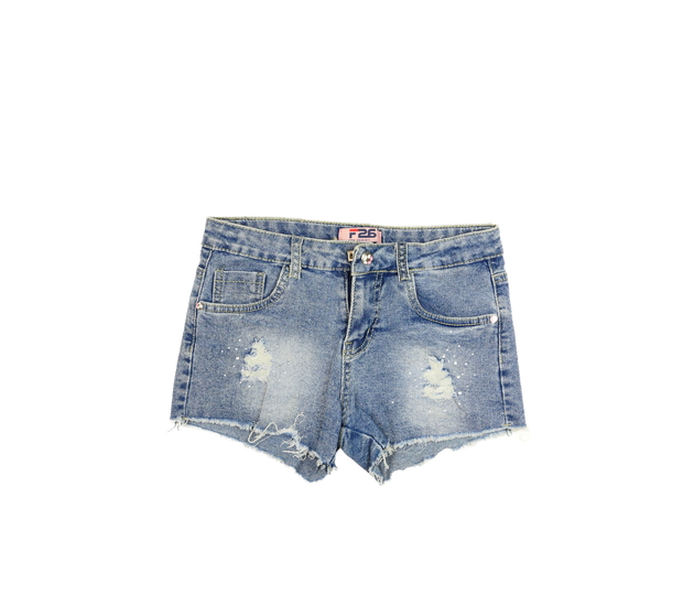 Modré riflové kraťasy s kamínkami 