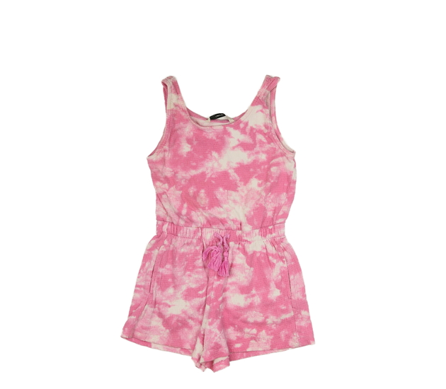 Růžový batikovaný kraťasový overal George