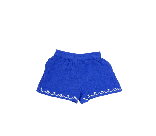 Modré kraťasy s vyšitými květinami Primark