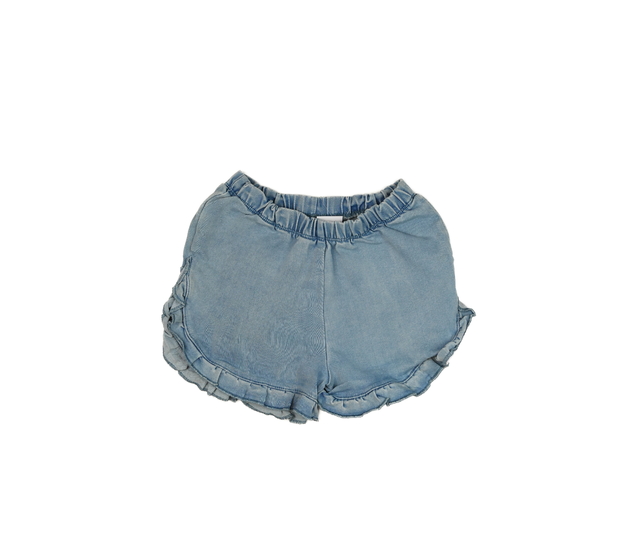 Modré riflové kraťasy s volánky Next