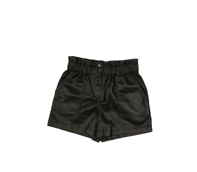 Černé koženkové kraťasy 