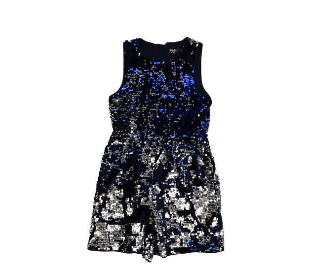 Tmavý flitrovaný kraťasový overal M&S