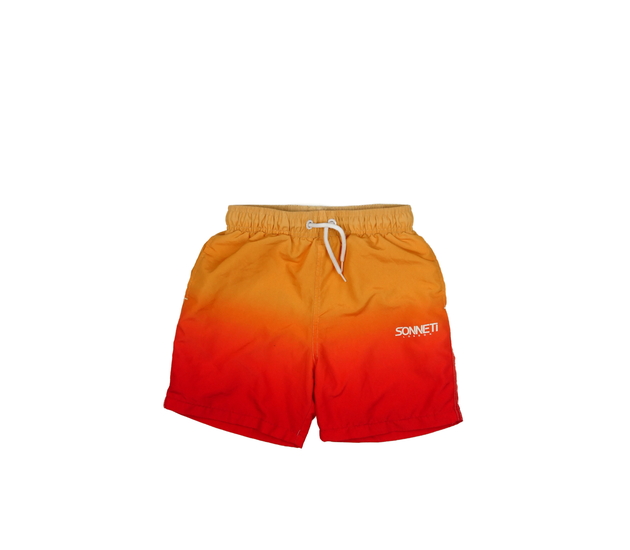 Oranžovo-červené kraťasy s vnitřní síťkou