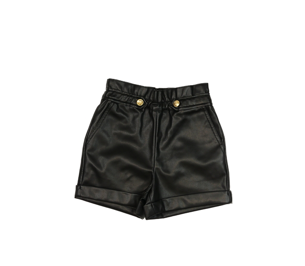 Černé koženkové kraťasy River Island