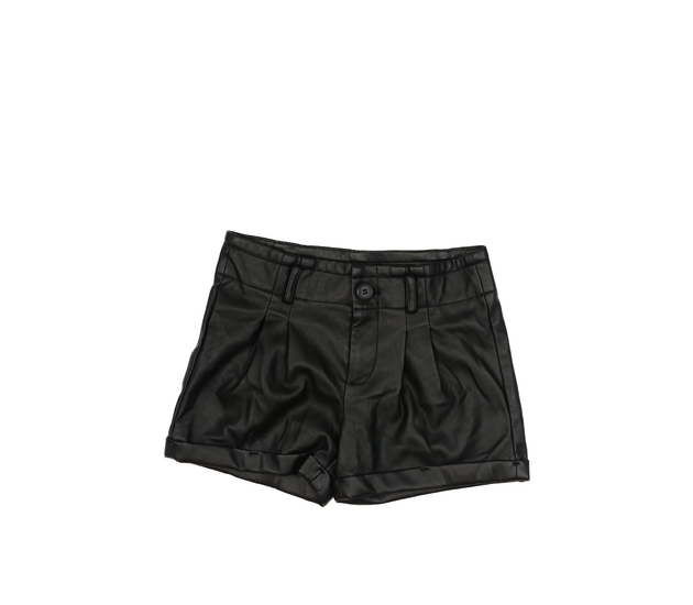 Černé koženkové kraťasy Tu