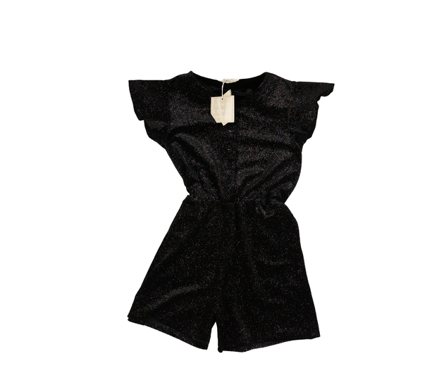 Nový černý lesklý kraťasový overal John Lewis 