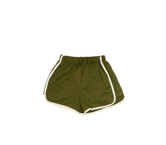 Khaki kraťasy s bílým pruhem 