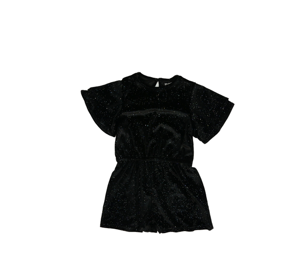 Černý lesklý semišový kraťasový overal F&F