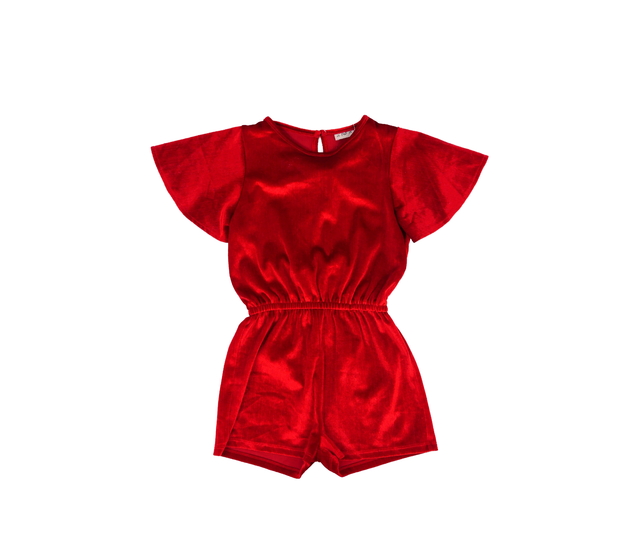 Červený společenský kraťasový overal F&F