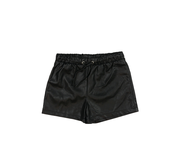 Černé koženkové kraťasy