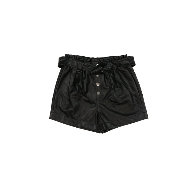 Černé koženkové kraťasy River Island