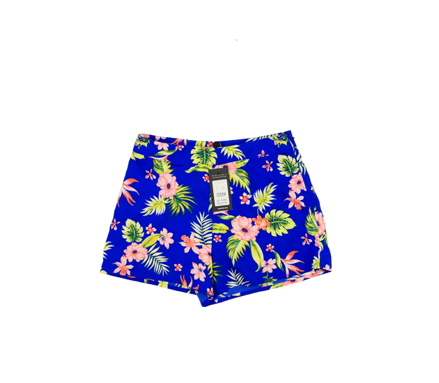 Nové modré květinové vzdušné kraťasy New Look