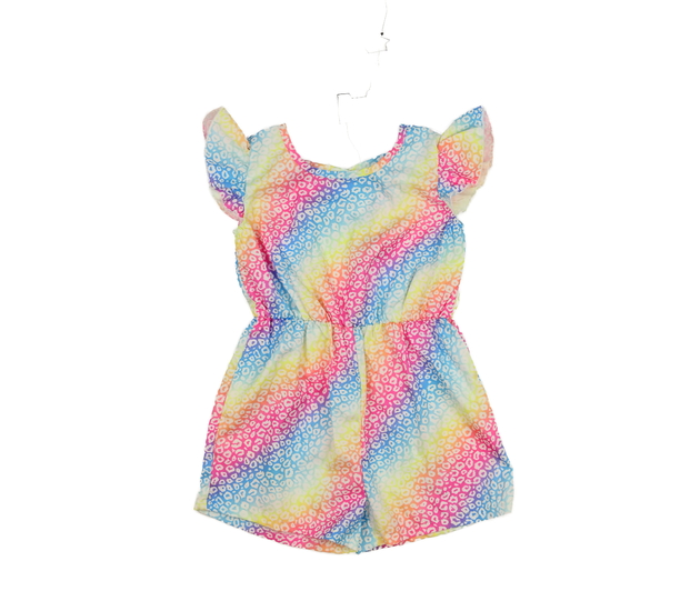 Barevně vzorovaný kraťasový overal 