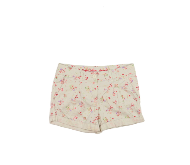 Bílé riflové květinové kraťasy