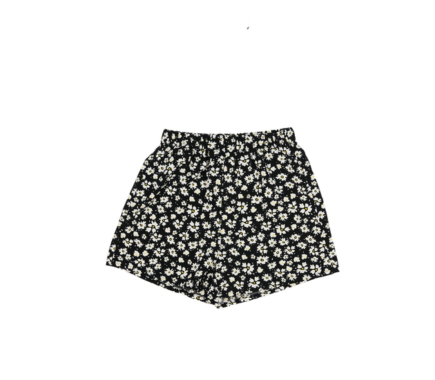 Černé vzdušné květinové kraťasy