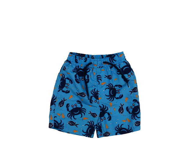 Modré plážové kraťasy s kraby 