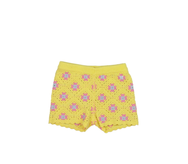 Žluté pletené květinové kraťasy Primark 