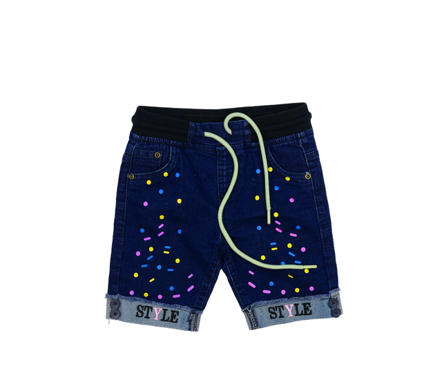 Tmavě modré vzorované kraťasy