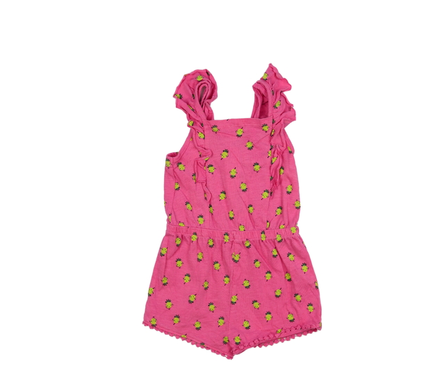 Růžový kraťasový overal s ananasy