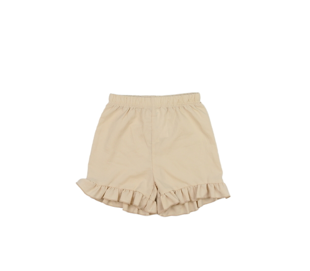 Světle hnědé kraťasy s volánky 