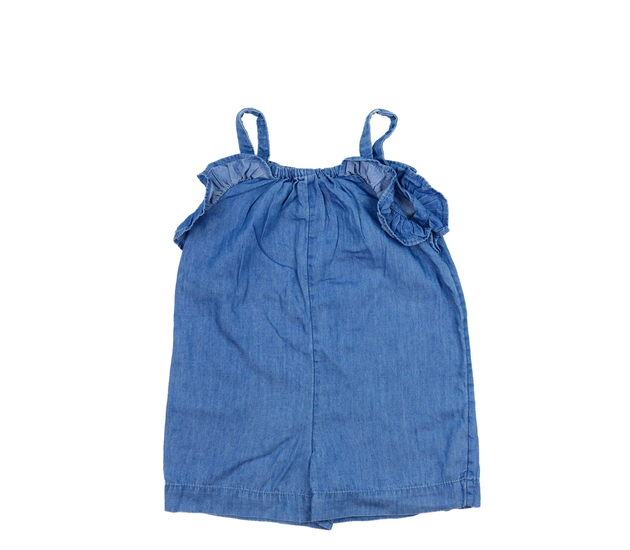 Modrý kraťasový overal s volánky Nutmeg