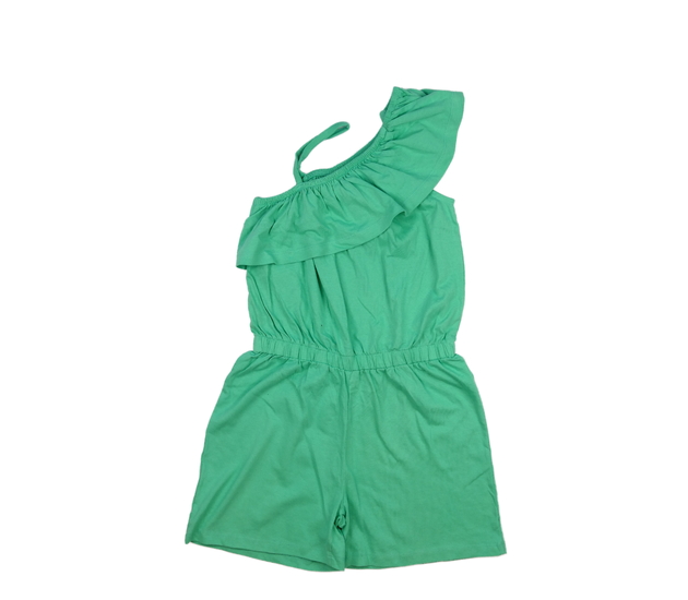 Zelený kraťasový overal  s volánky 