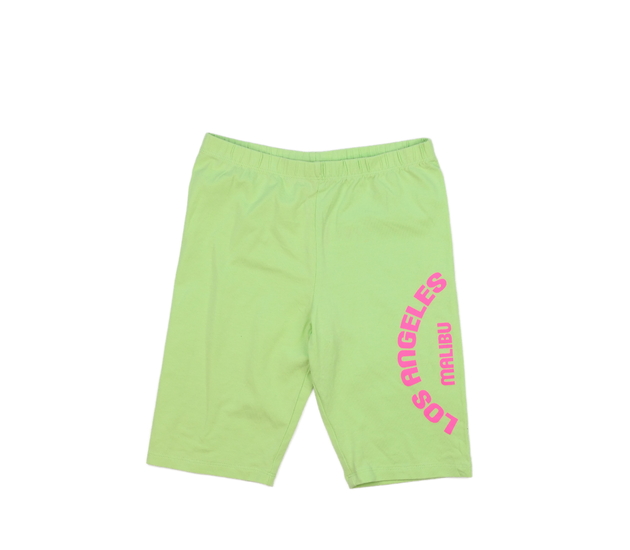 Zelené kraťasy s růžovým nápisem