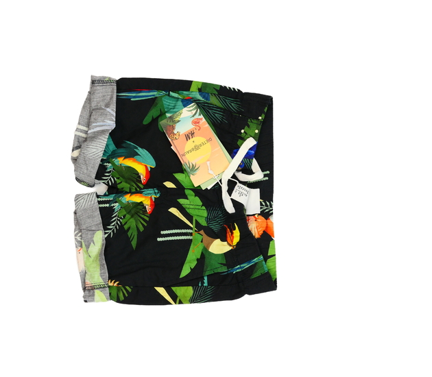 Nové černé kraťasy s papoušky H&M
