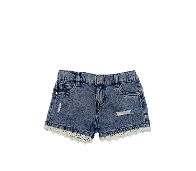 Modré riflové kraťasy s krajkou F&F