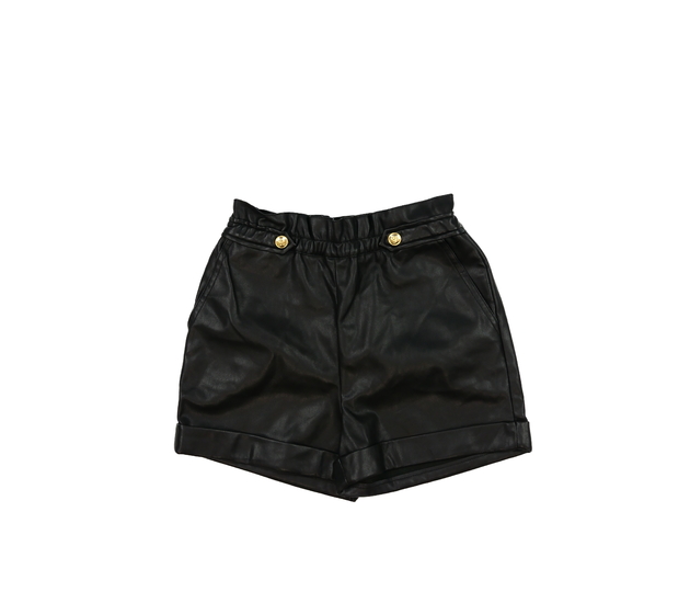Černé koženkové kraťasy River Island 