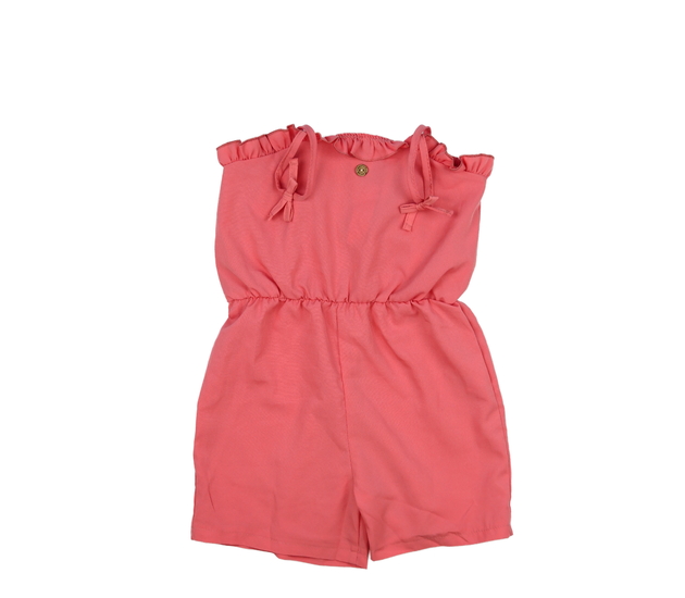 Růžový kraťasový overal 
