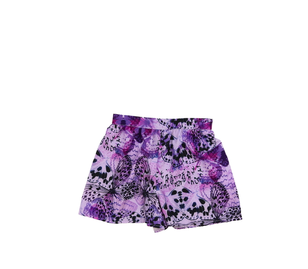 Fialové vzdušné kraťasy s motýlky Tu 