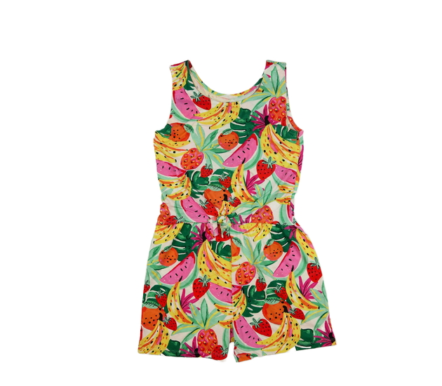 Světlý kraťasový overal s ovocem Tu 