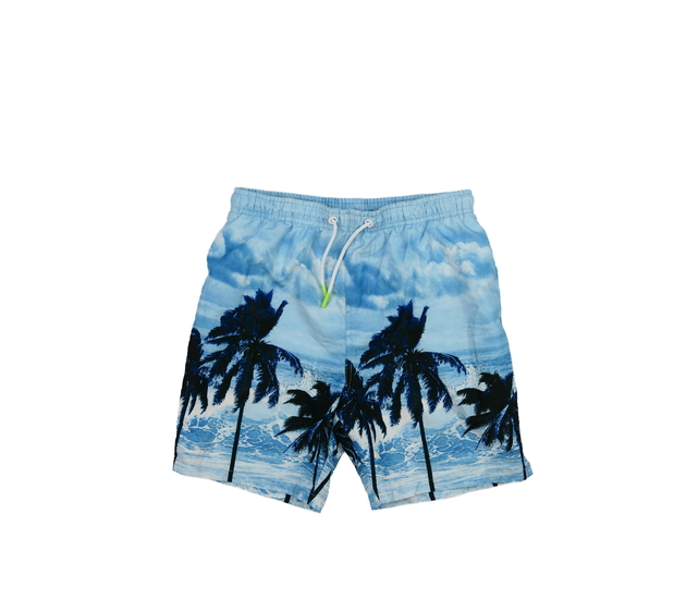 Modré plážové kraťasy s palmami Primark 