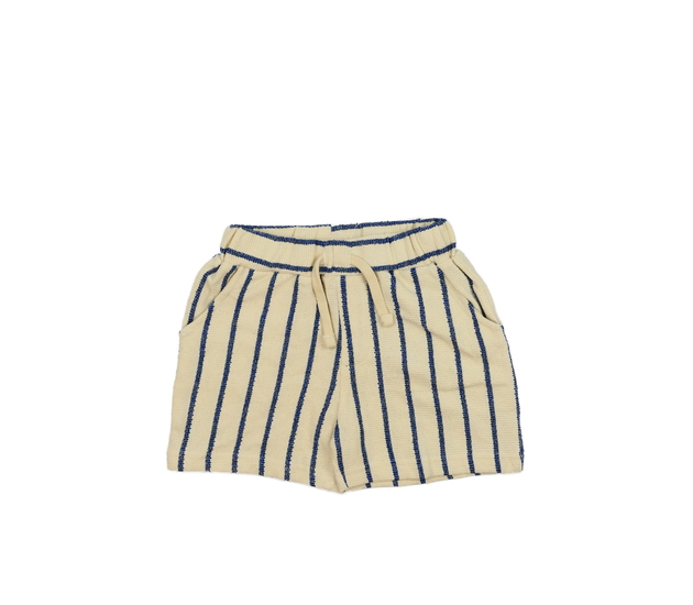Hnědé kraťasy s modrými pruhy 