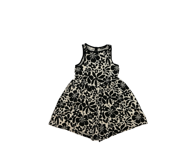 Krémový kraťasový overal  s květinami George