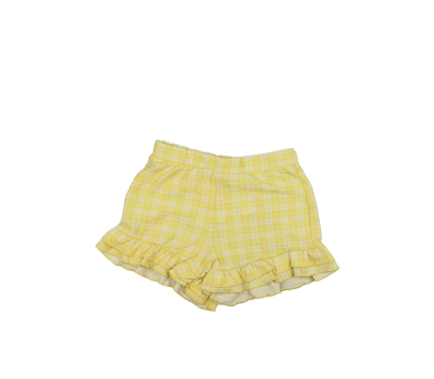 Žluté kostkované kraťasy s volánky River Island 