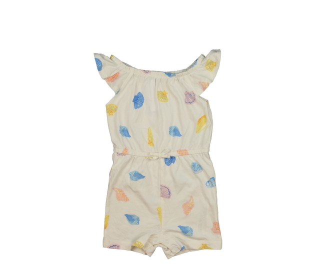 Bílý kraťasový overal s mušlemi Primark 