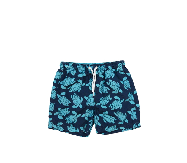 Tmavě modré plážové kraťasy se želvami