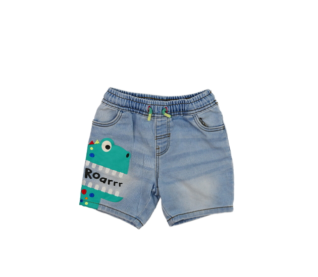 Modré riflové kraťasy s dinosaurem Nutmeg