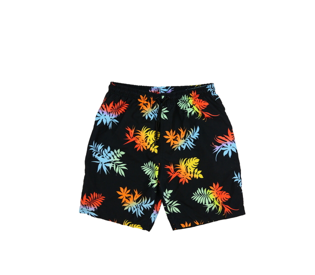 Černé plážové kraťasy s listy Primark 