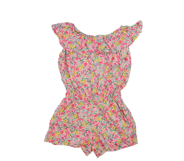 Bílý květinový kraťasový overal H&M