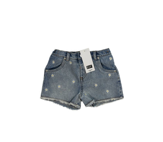 Nové modré riflové kraťasy s květinami F&F